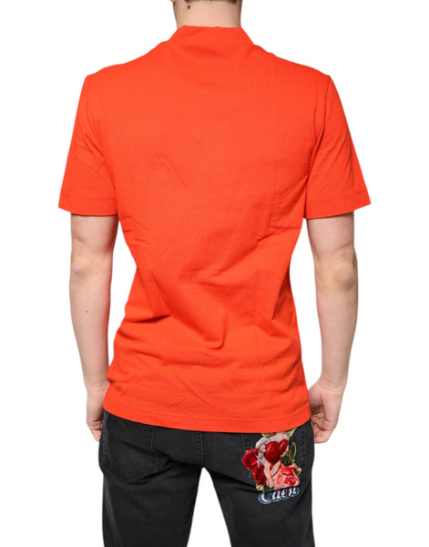Dolce & Gabbana Orange Cotton Button Down Casual Polo Shirt Dolce & Gabbana