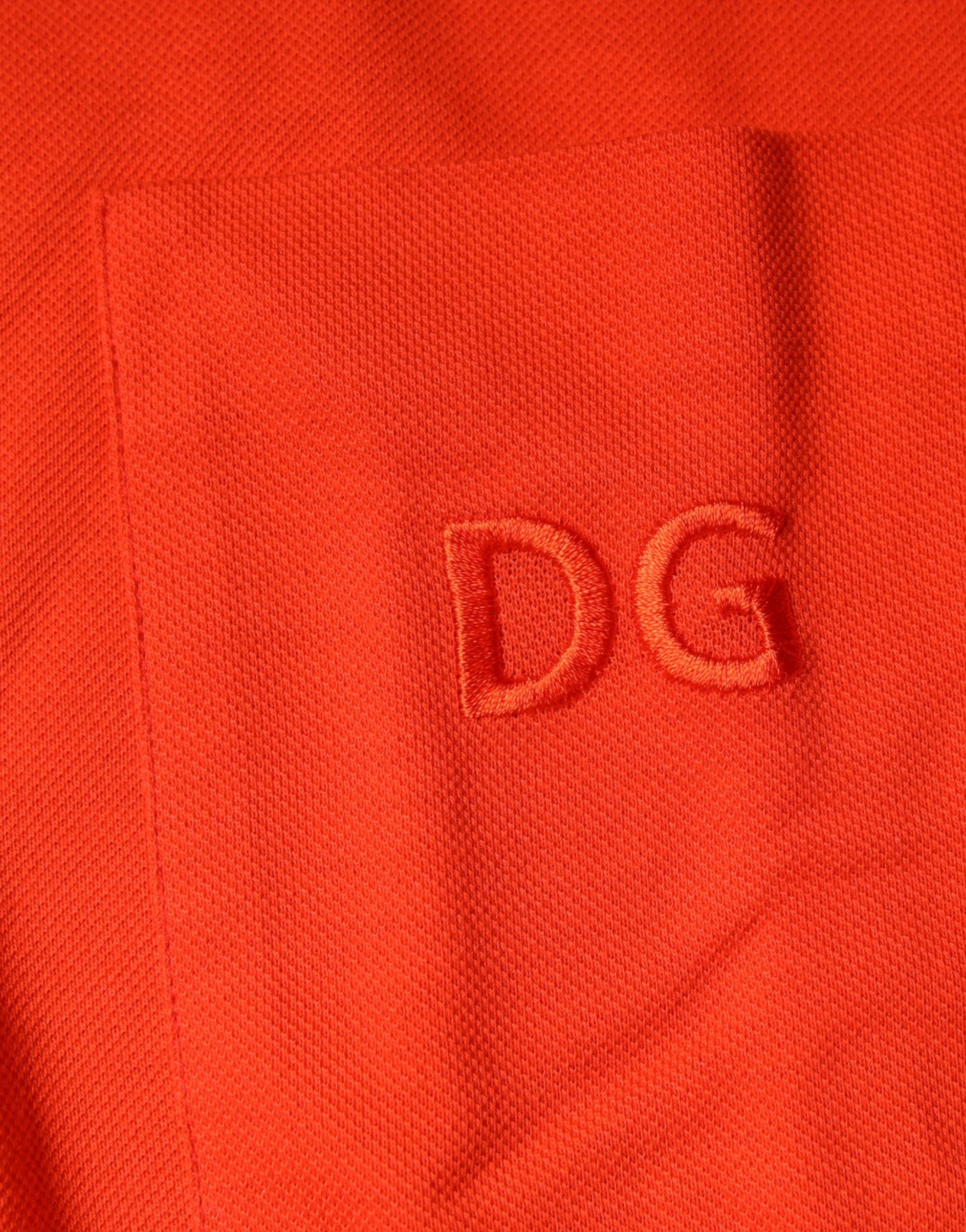 Dolce & Gabbana Orange Cotton Button Down Casual Polo Shirt Dolce & Gabbana
