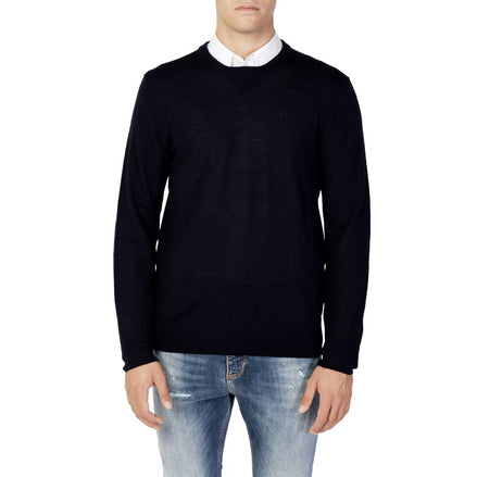 Armani Exchange Blue Wool Sweatshirt Armani Exchange