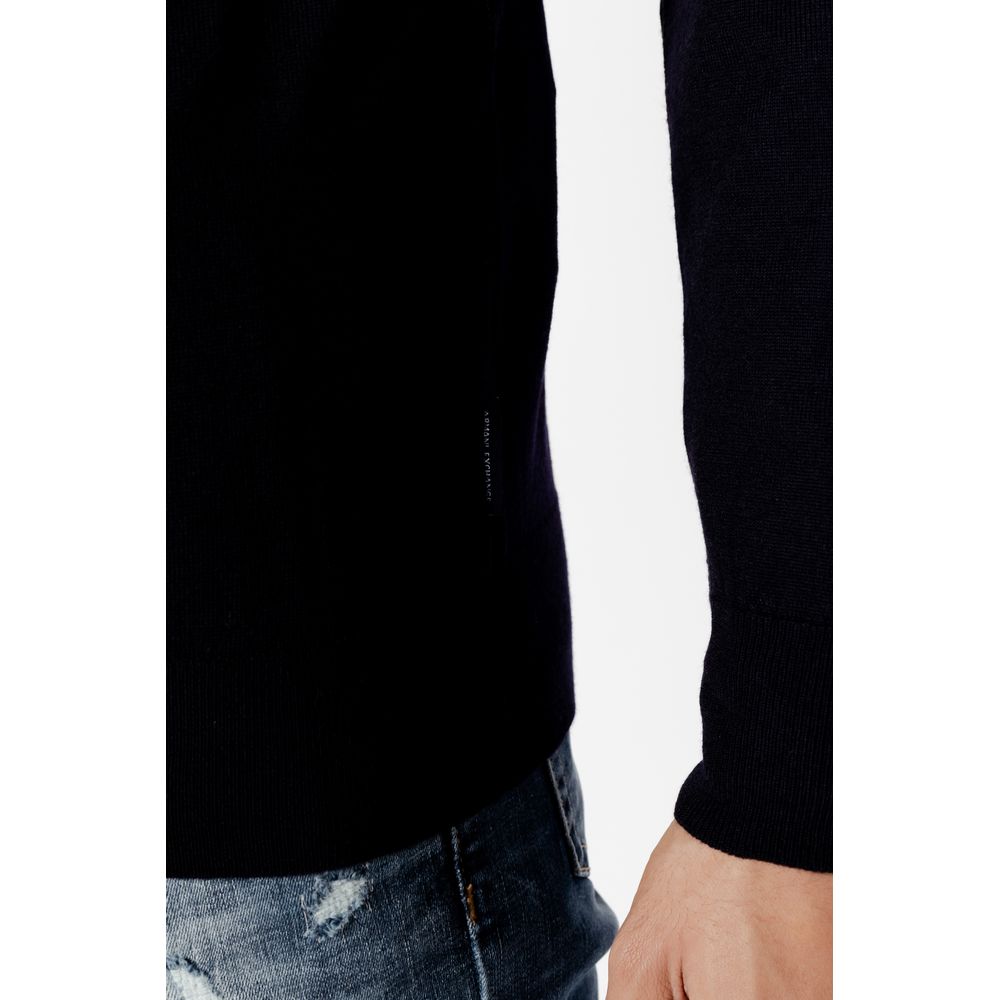 Armani Exchange Blue Wool Sweatshirt Armani Exchange