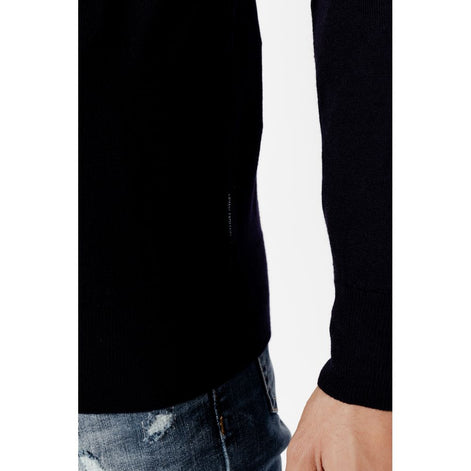 Armani Exchange Blue Wool Sweatshirt Armani Exchange