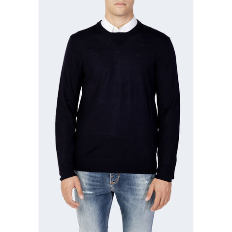 Armani Exchange Blue Wool Sweatshirt Armani Exchange