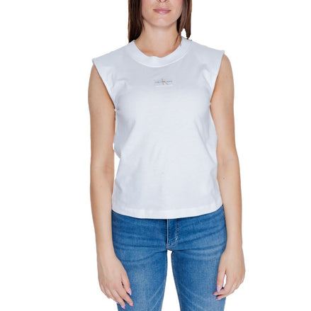 Calvin Klein Jeans White Cotton T-Shirt Calvin Klein Jeans
