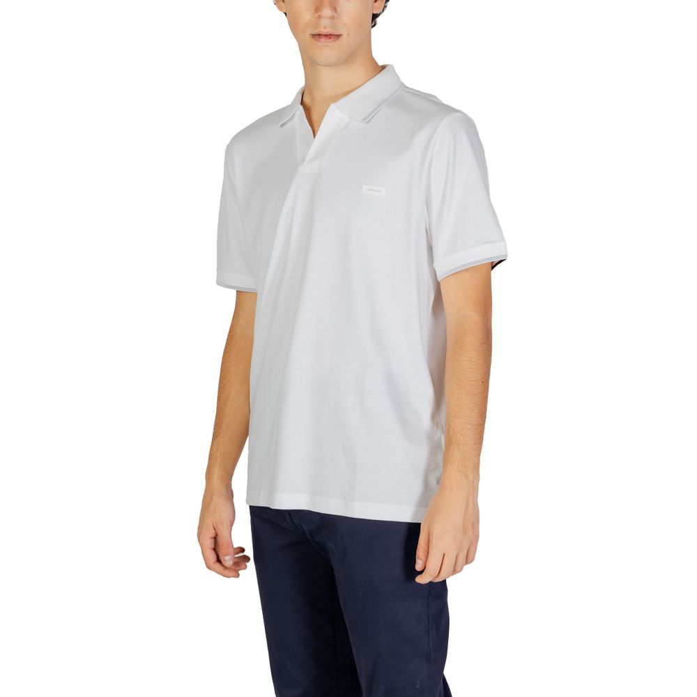 Calvin Klein Jeans White Cotton Polo Shirt Calvin Klein Jeans