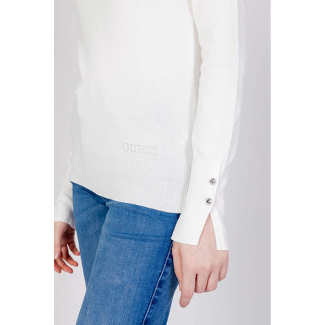 Guess White Cotton Sweatshirt Guess