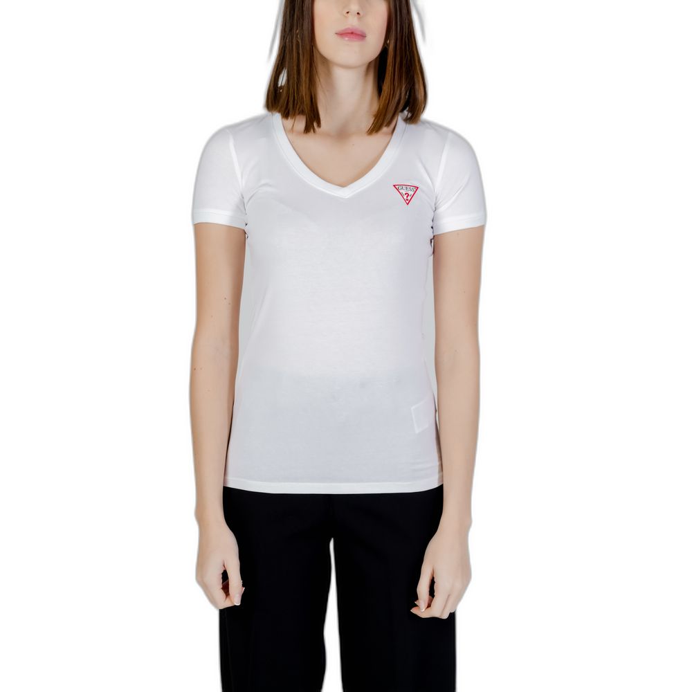 Guess White Cotton T-Shirt Guess