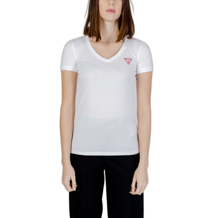 Guess White Cotton T-Shirt Guess