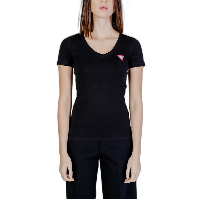 Guess Black Cotton T-Shirt Guess