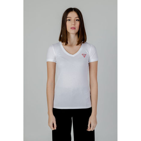 Guess White Cotton T-Shirt Guess