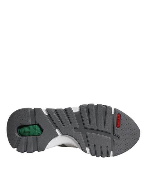 Versace Grey Leather Neoprene Chunky Low Top Squalo Sneakers Shoes Versace