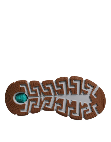 Versace White Trigreca Barocco Print Low Top Sneakers Shoes Versace