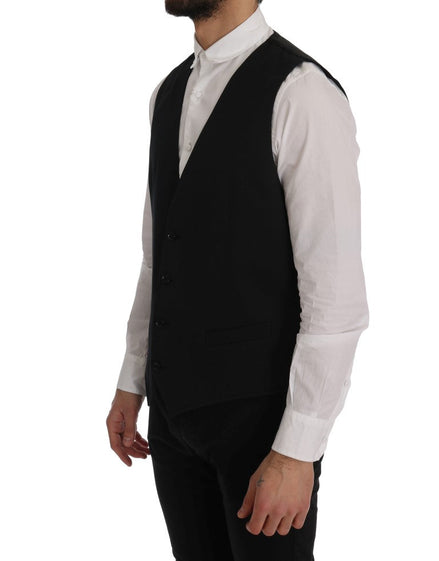 Dolce & Gabbana Black STAFF Cotton Vest Dolce & Gabbana