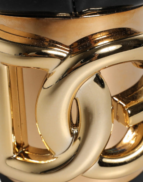 Dolce & Gabbana Black Patent Leather Vally High Boots Shoes Dolce & Gabbana