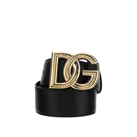 Dolce & Gabbana Black Calf Leather Bos Taurus Regular Belt Dolce & Gabbana