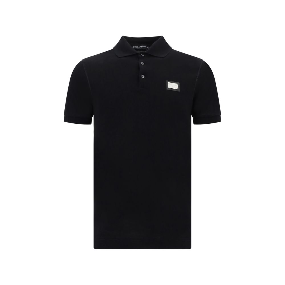 Dolce & Gabbana Black Cotton Polo Shirt Dolce & Gabbana