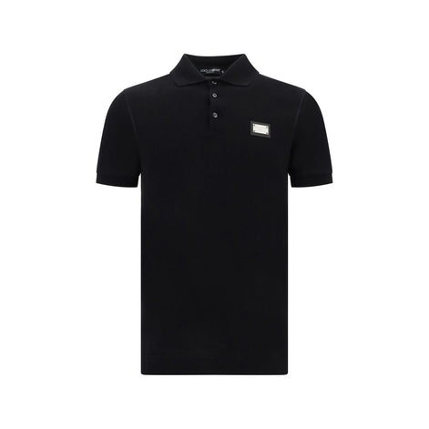 Dolce & Gabbana Black Cotton Polo Shirt Dolce & Gabbana