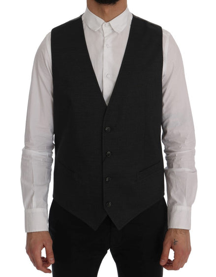 Dolce & Gabbana Gray STAFF Cotton Rayon Vest Dolce & Gabbana