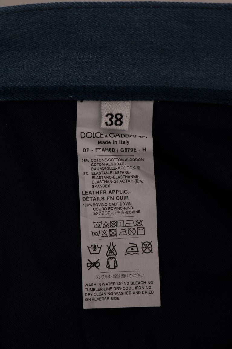Dolce & Gabbana Blue GIRLY Striped Cotton Jeans Dolce & Gabbana