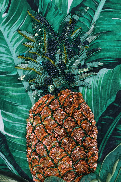 Dolce & Gabbana Pineapple Banana Sequins Crewneck Sweater Dolce & Gabbana