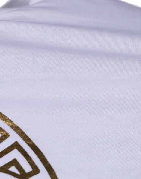 Versace White Medusa Print Cotton Crew Neck T-shirt Versace