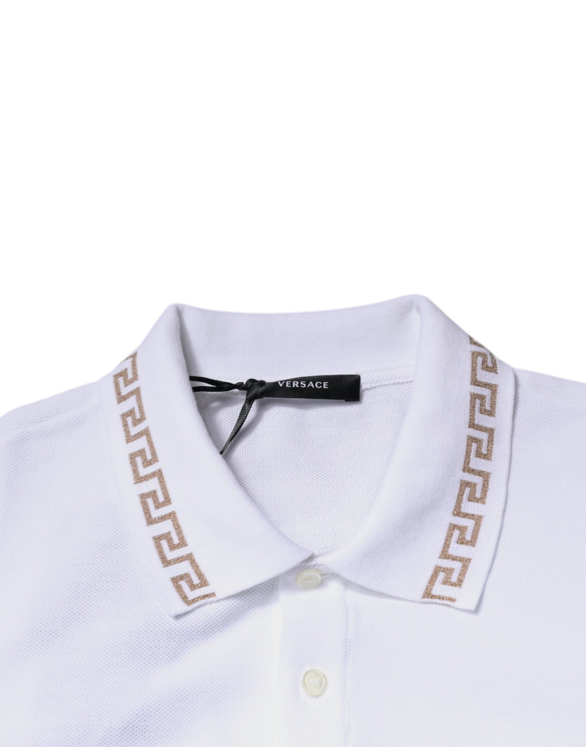 Versace White Viscose Collared Men Polo Short Sleeves T-shirt Versace