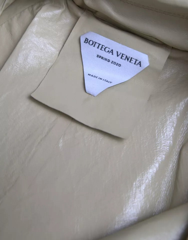 Bottega Veneta Beige Lambskin Leather Trench Coat Jacket Bottega Veneta