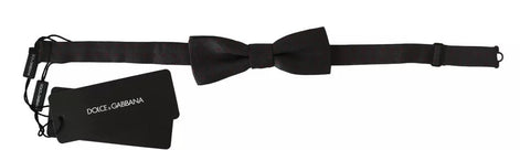 Dolce & Gabbana Gray Dotted Silk Adjustable Neck Bow Tie Dolce & Gabbana
