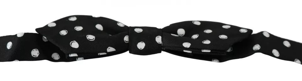 Dolce & Gabbana Black Polka Dots Adjustable Neck Bow Tie Dolce & Gabbana