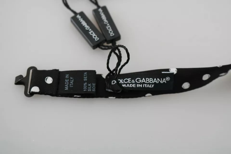 Dolce & Gabbana Black Polka Dots Adjustable Neck Bow Tie Dolce & Gabbana