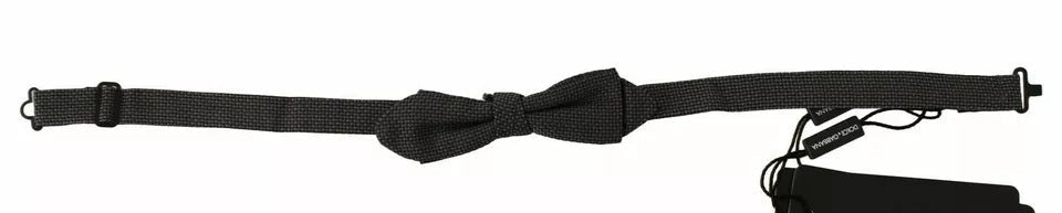 Dolce & Gabbana Gray Pattern Silk Adjustable Neck Bow Tie Dolce & Gabbana
