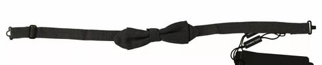 Dolce & Gabbana Gray Pattern Silk Adjustable Neck Bow Tie Dolce & Gabbana