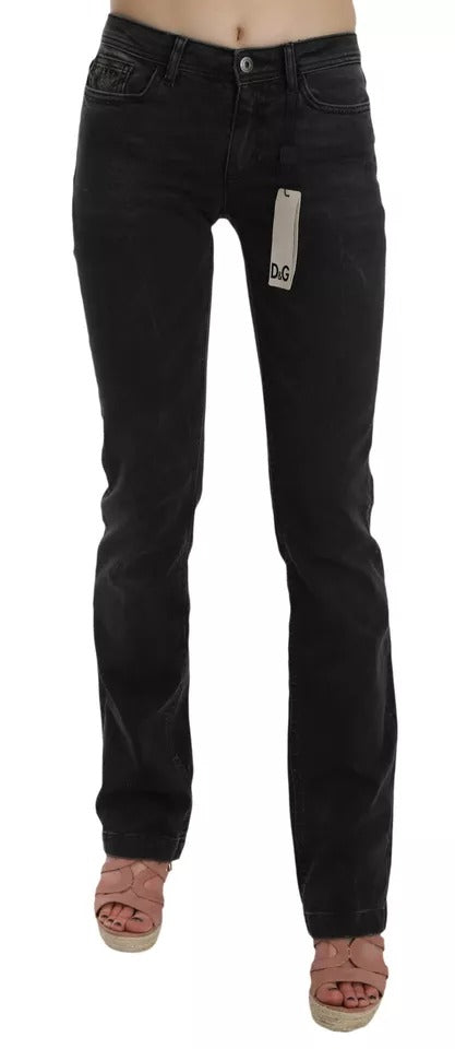 Dolce & Gabbana Black Slim Fit Cotton Jeans D&G Pants Dolce & Gabbana