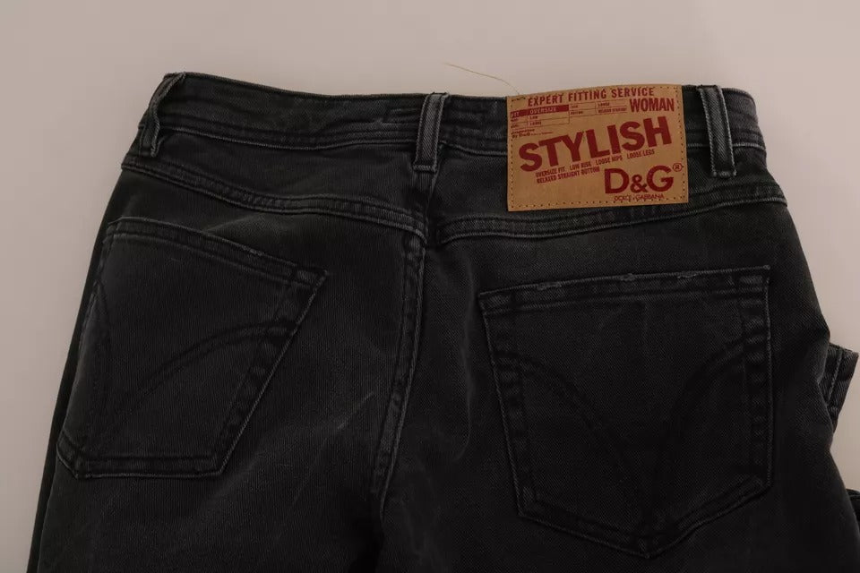 Dolce & Gabbana Black Slim Fit Cotton Jeans D&G Pants Dolce & Gabbana