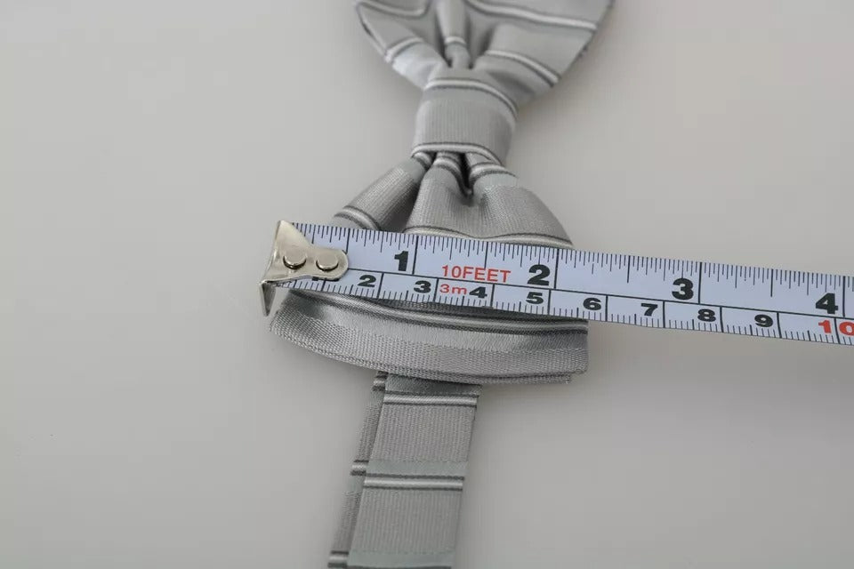 Dolce & Gabbana Light Gray Lining Adjustable Neck Butterfly Bow Tie Dolce & Gabbana