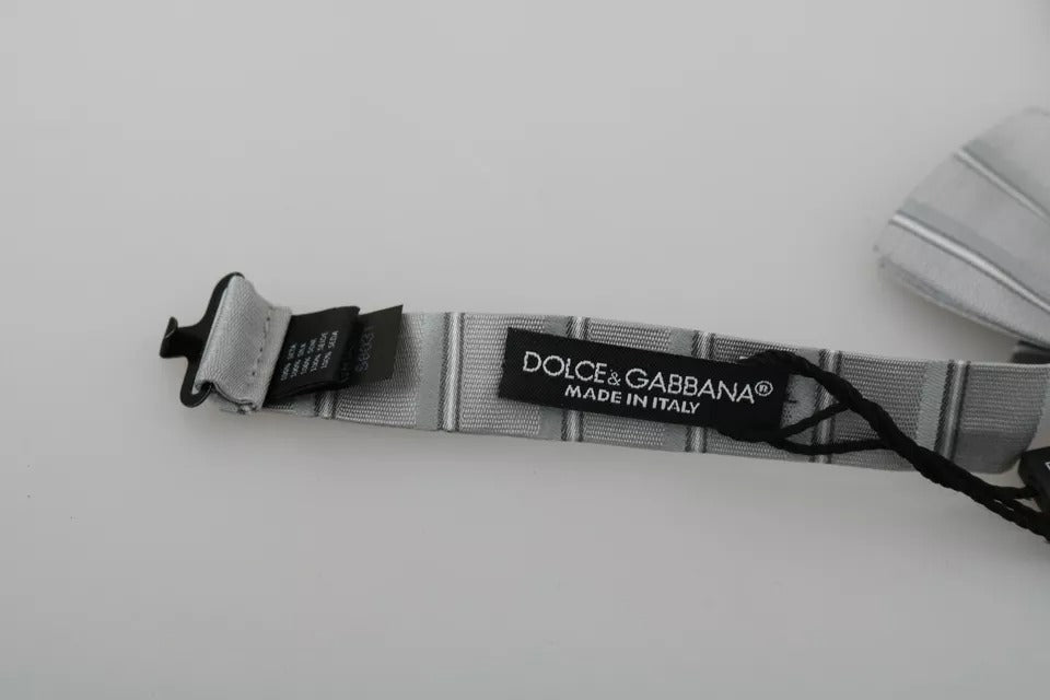 Dolce & Gabbana Light Gray Lining Adjustable Neck Butterfly Bow Tie Dolce & Gabbana