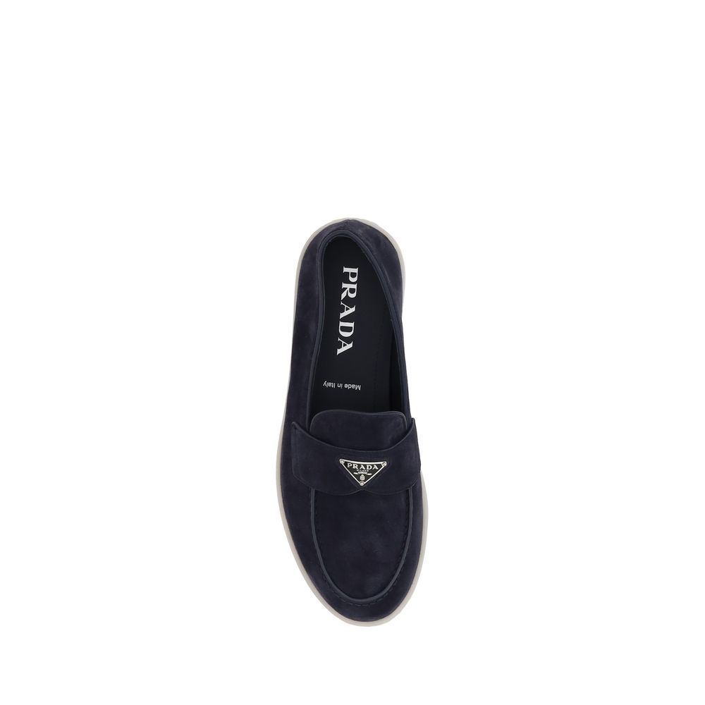 Prada Blue Rubber Slip-On Loafers Prada