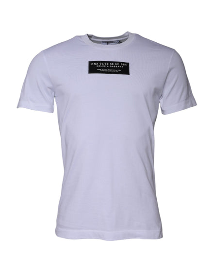 Dolce & Gabbana White Logo Print Cotton Crew Neck T-shirt Dolce & Gabbana