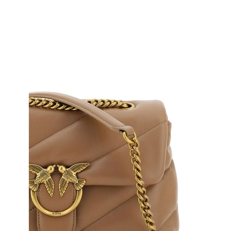 PINKO Brown Calf Leather Bos Taurus Shoulder Bag PINKO