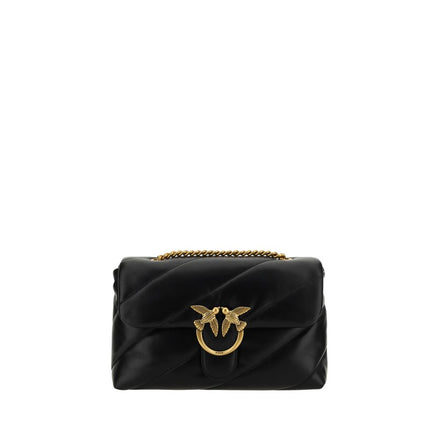 PINKO Black Calf Leather Bos Taurus Shoulder Bag PINKO