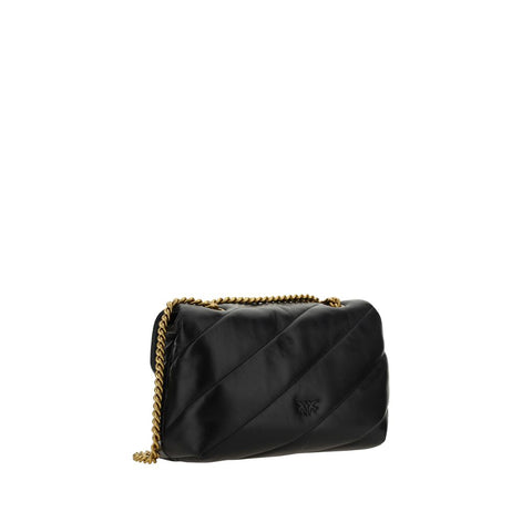 PINKO Black Calf Leather Bos Taurus Shoulder Bag PINKO