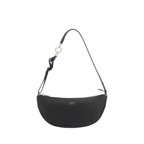 Ferragamo Black Calf Leather Bos Taurus Shoulder Bag Ferragamo