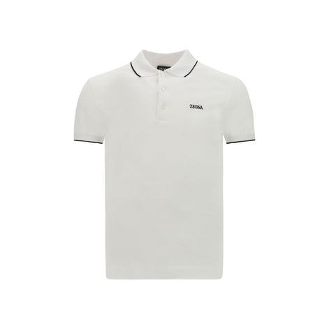 ZEGNA White Elastane Polo Shirt ZEGNA