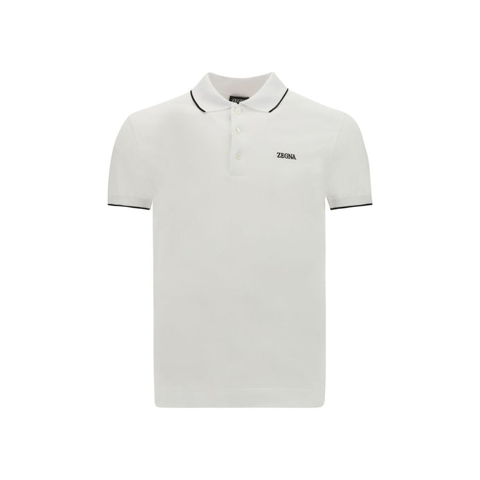 ZEGNA White Elastane Polo Shirt ZEGNA