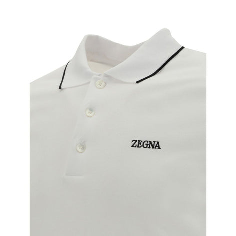 ZEGNA White Elastane Polo Shirt ZEGNA