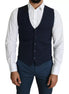 Dolce & Gabbana Navy Blue Men Formal Dress Waistcoat Vest Dolce & Gabbana