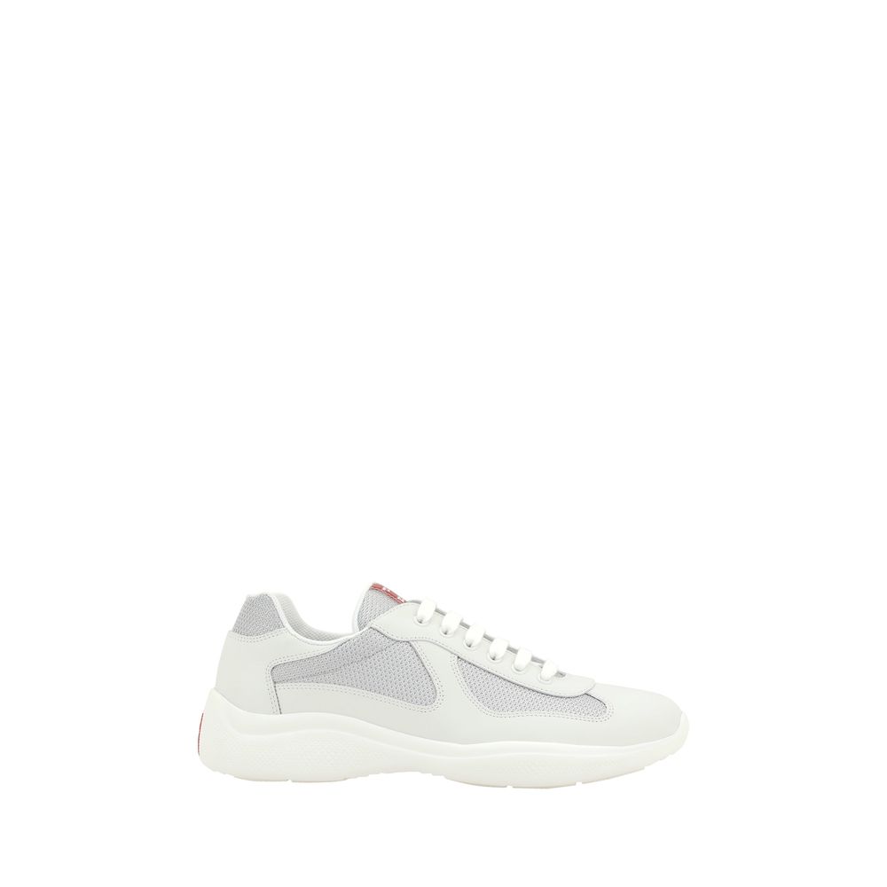 Prada White Calf Leather Bos Taurus Low Top Sneakers Prada