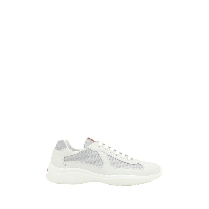 Prada White Calf Leather Bos Taurus Low Top Sneakers Prada