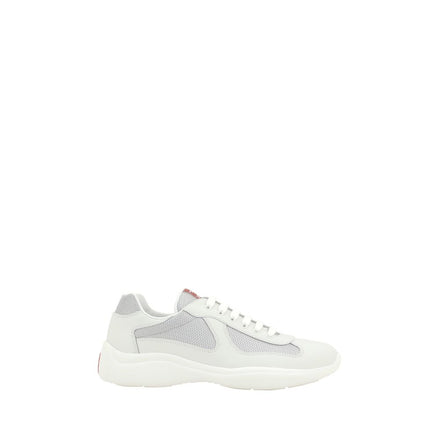 Prada White Calf Leather Bos Taurus Low Top Sneakers