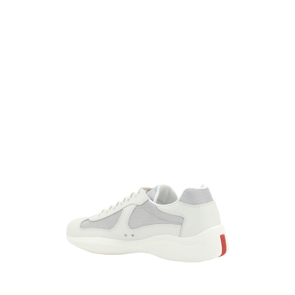 Prada White Calf Leather Bos Taurus Low Top Sneakers Prada