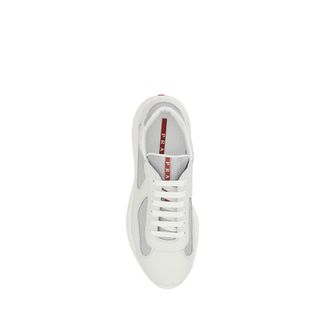 Prada White Calf Leather Bos Taurus Low Top Sneakers Prada